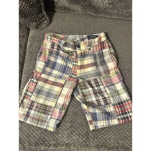 Polo Ralph Lauren Boys Sz 8 Madras Plaid Patchwork School Shorts